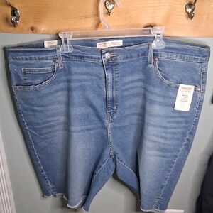 New, Signature Blue Denim,High Rise, Bermuda, Women's Shorts.